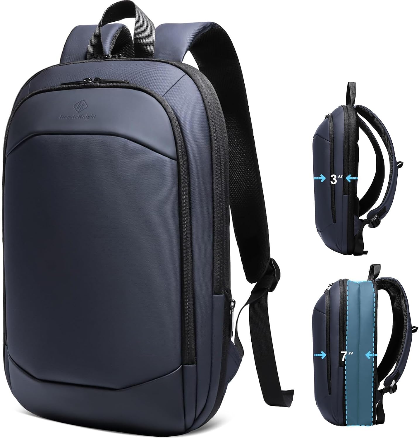 hk Business Backpack for Men, Slim Expandable Backpack for 15.6 Inch Laptop