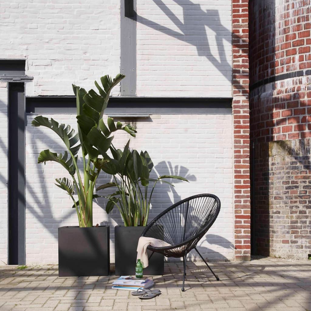 CAPI Pflanzgefäß Urban Smooth Square 40x40x40cm schwarz Blumentopf Korb Hochbeet