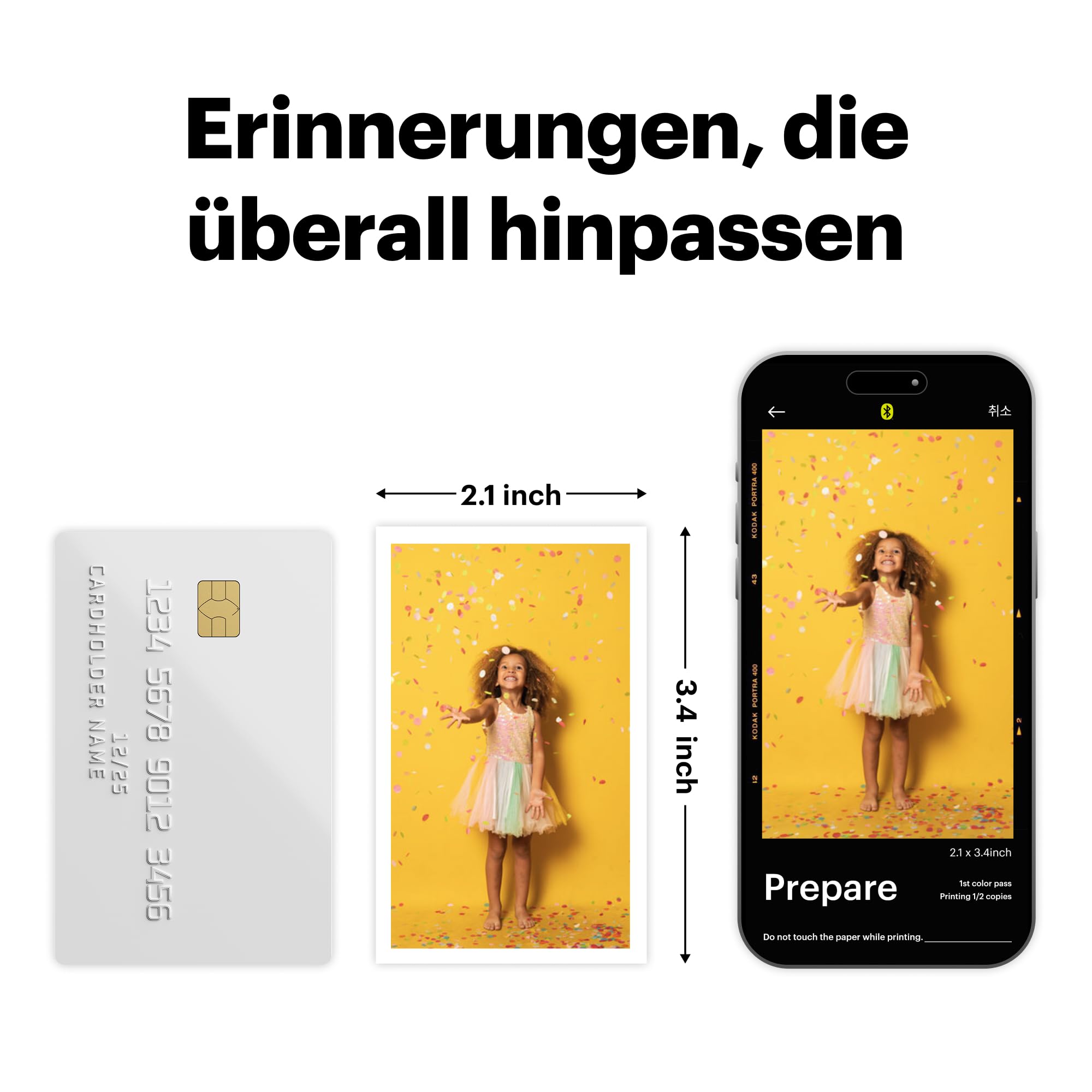 KODAK Mini 2 Retro 5,3 x 8,6 cm tragbarer Fotodrucker Bluetooth 38 Blatt 4-Pass-Farbsublimation