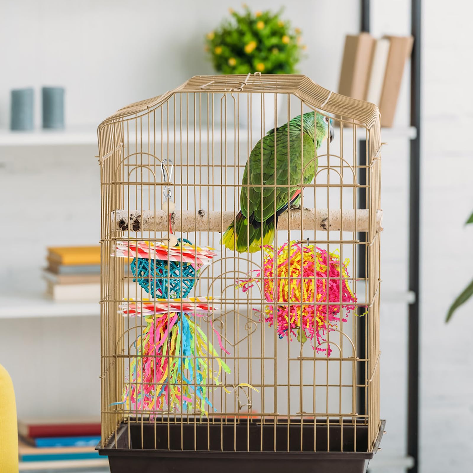 Parrot Chewing Loofah Toy for Budgie and Cockatiel Swing Climbing, Multicoloured - Image 4