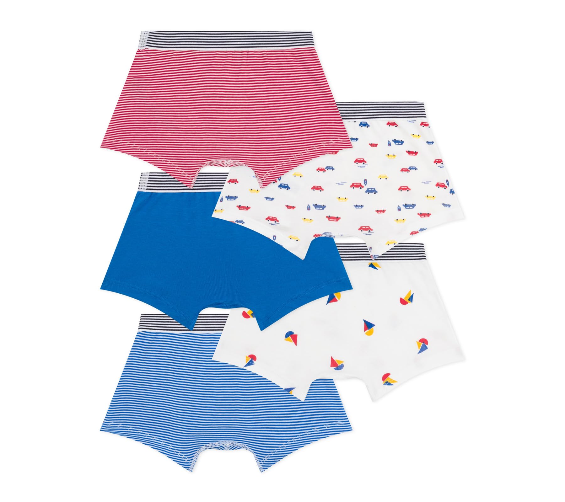 Petit Bateau Set di Boxer per Bambini in Cotone Stampato, Multicolore, 10 Anni