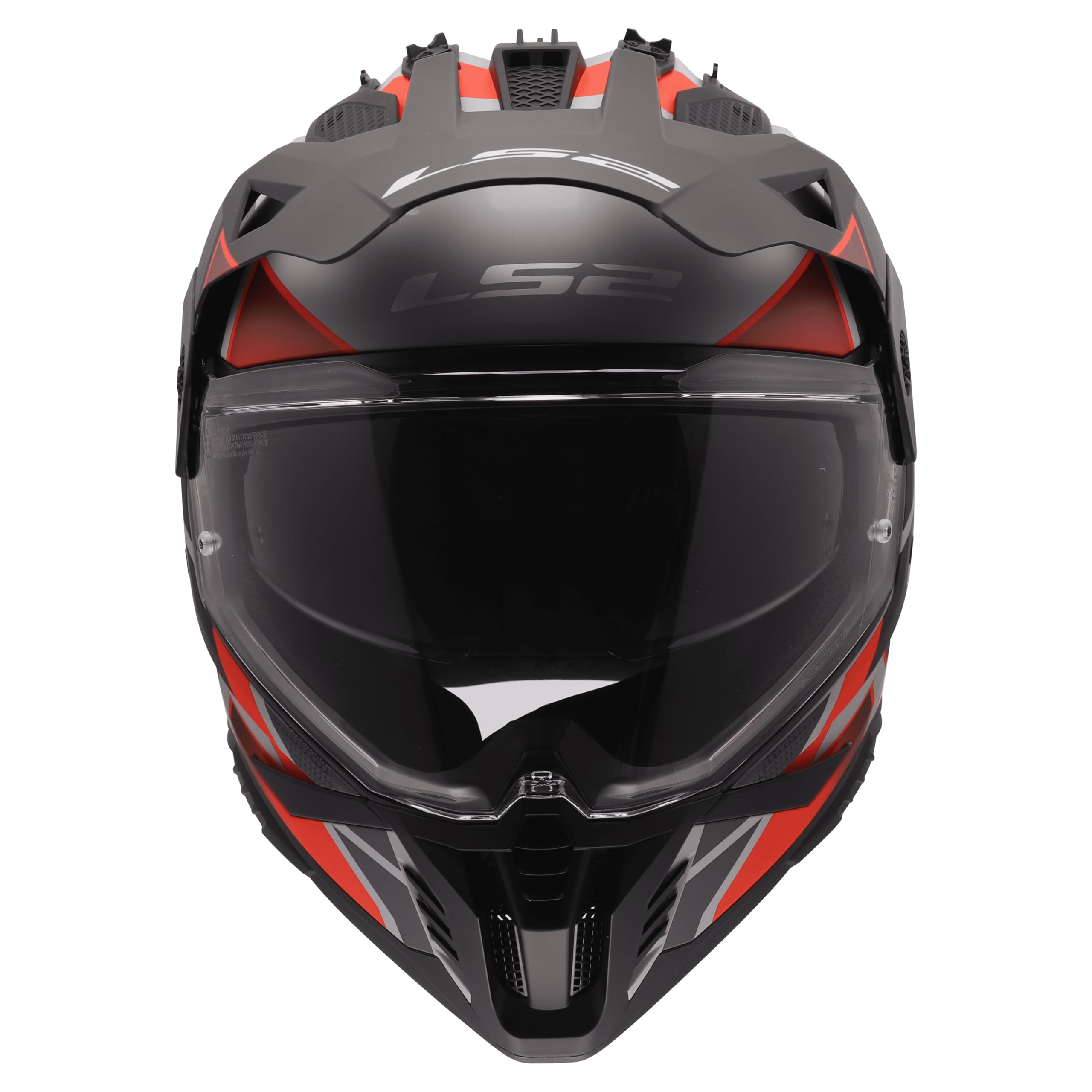 LS2, Casco Moto Cross PIONEER II BLOCK Grey Red, XS