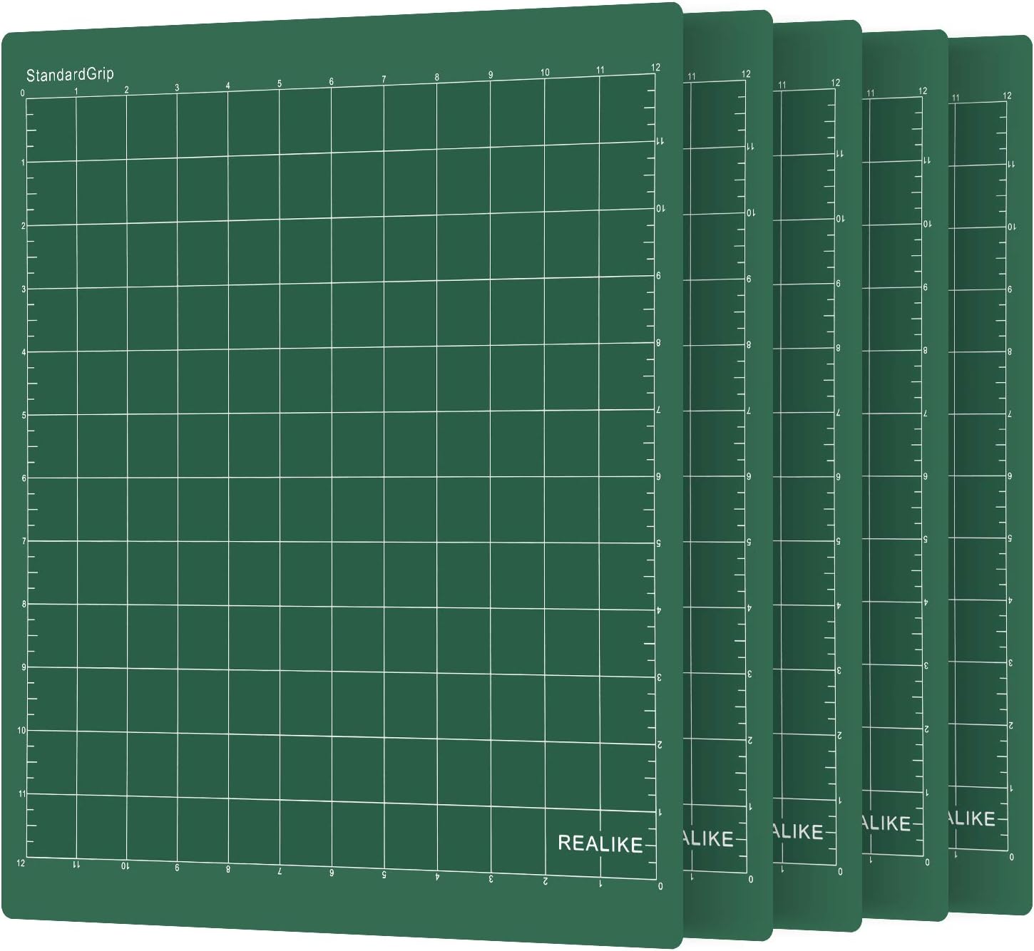 REALIKE 12x12 Lightgrip Cutting Mat Compatible with Cricut Maker 3/Maker 4/Maker/Explore 3/4/Air 2/Air/One(3 Mats), Gridded Adhesive Non-Slip Cut Mat for Crafts, Quilting, Sewing and All Arts