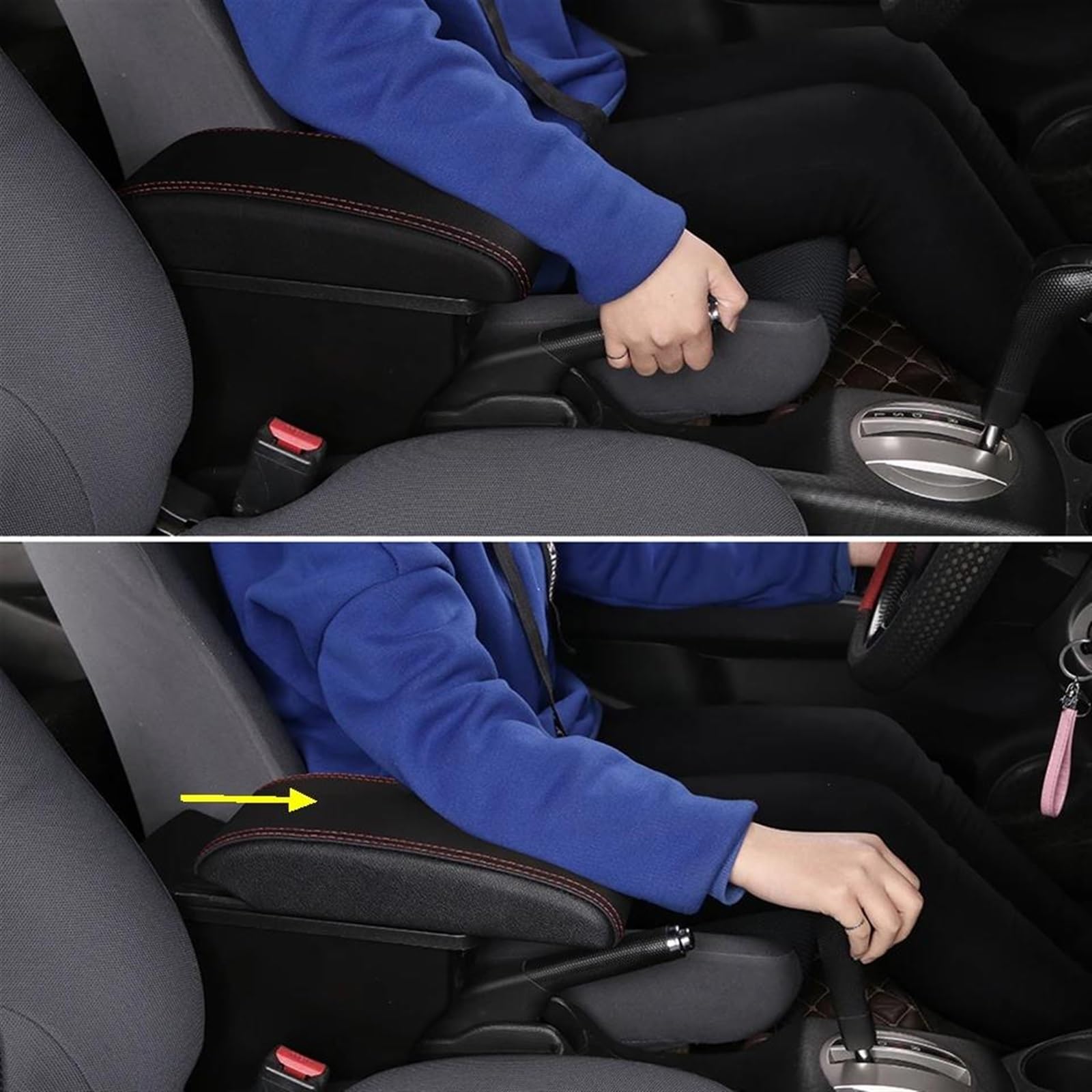 Scatola Bracciolo Con Supporto Multifunzionale Cuscino In PU Accessori Per La Modifica Degli Interni Dell'auto Per Vitara Consolle centrale(1 Real Corium)