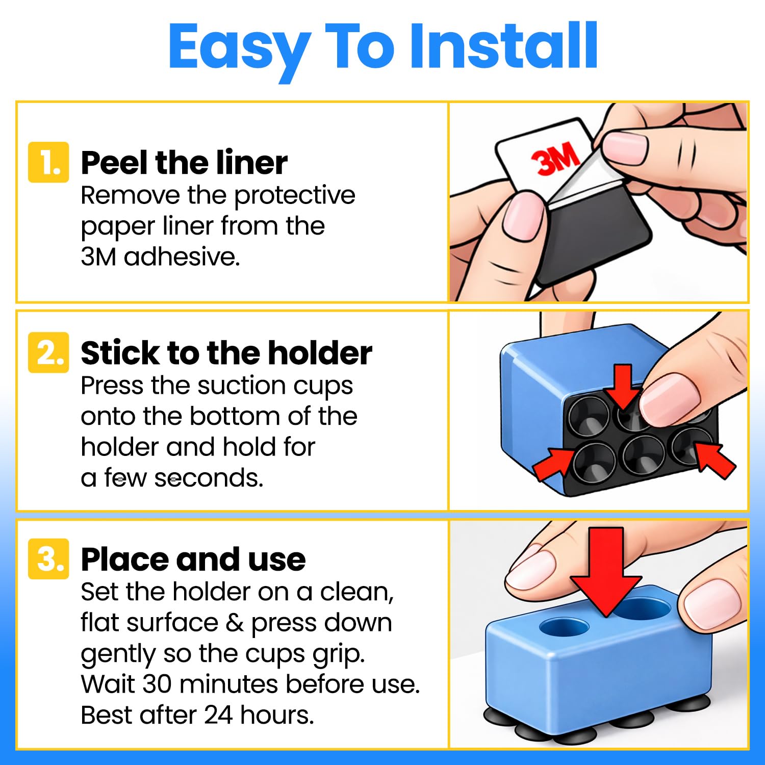 2 Pack Contact Lens Aid Holder Ventless Contact Lens Tool with Optional Suction Cups Stable Countertop Stand Fits — view 7