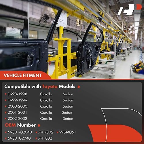 Miniatura 3 de A-Premium Eelectric Elevalunas eléctrico con motor compatible con Toyota Corolla Sedan 1998-2002 lado del pasajero delantero