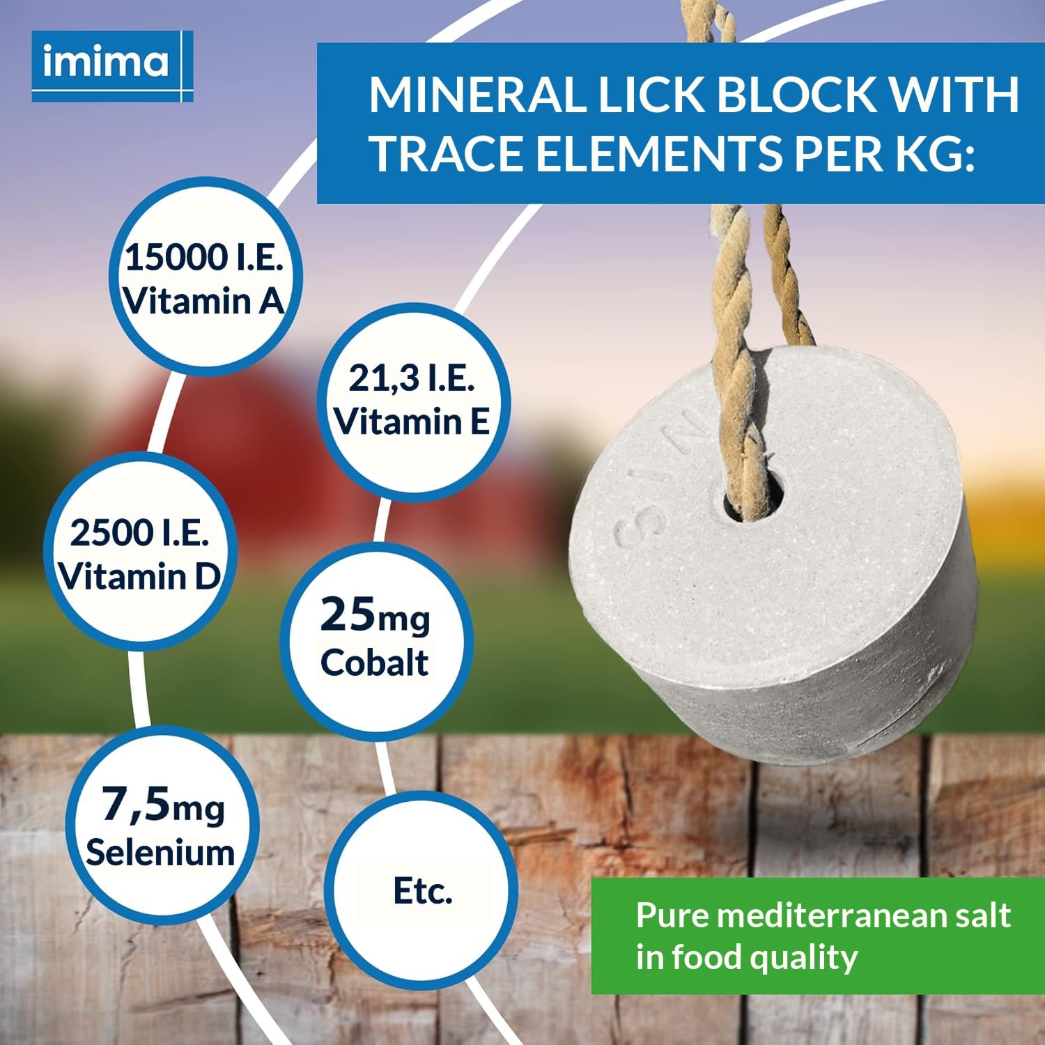 Lick-Bar Premium Set 4 x 3 kg avec HerbalBlock, PROBIOTIC, MultiVitamin BRONCHIAL, PREMIUMBLOCK Set 4 x 3 kg - Pierres à lécher pour Chevaux, Moutons, chèvres, gibier et bétail