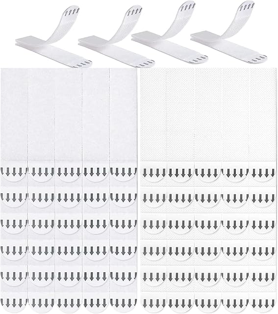 36-Pairs(72 Strips) Adhesive Picture Hanging Strips, Large 93x20mm Double Side Hook Loop Mounting Tapes, Sticky Pads, Damage Free Removable Wall Fastener Tape for Glass, Metal, Frames, Mirrors