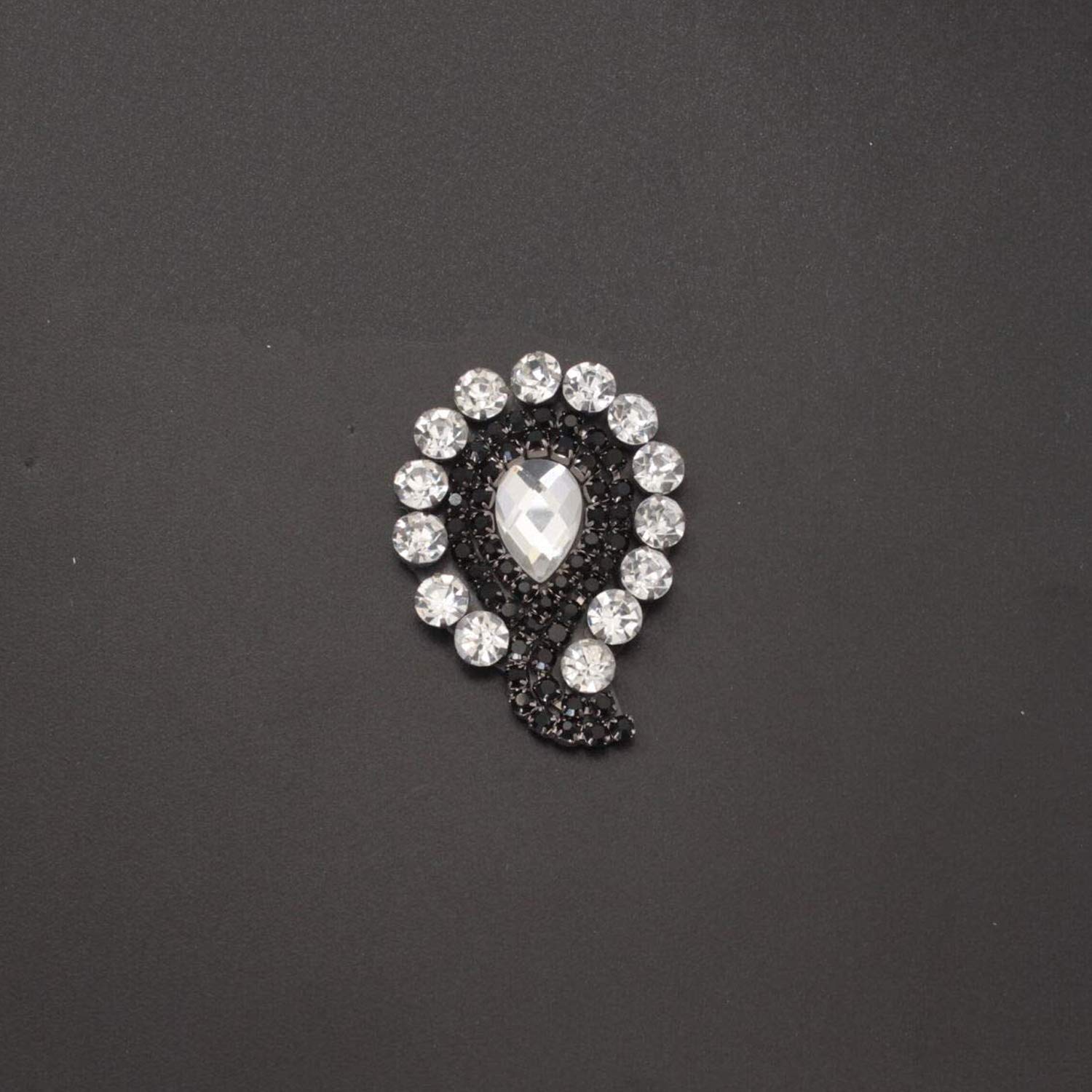 Trimming Shop Toppa con strass da cucire, per abbellire abiti da sposa, abiti, artigianato, decorazione di abbigliamento, 130 mm x 42 mm