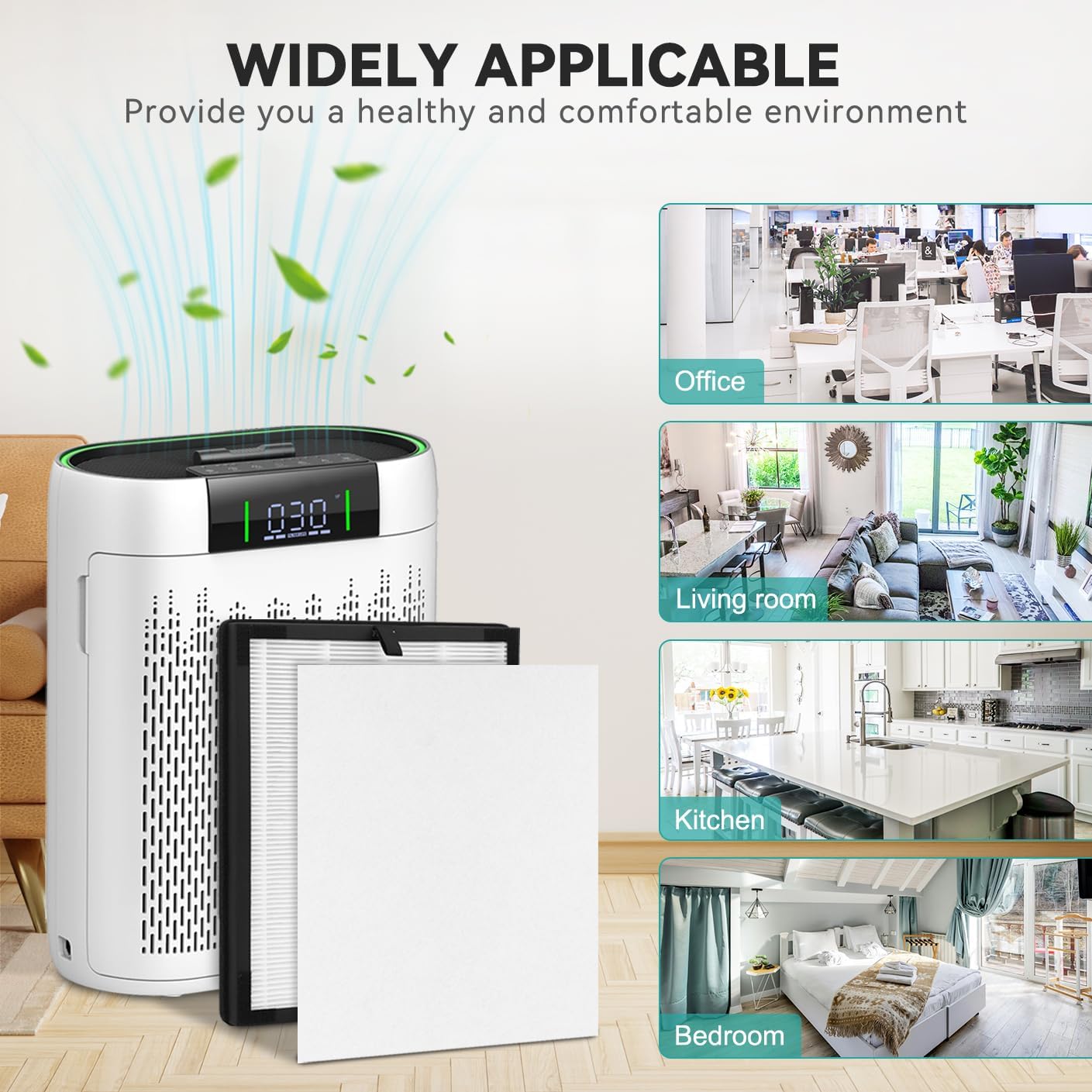 AP2000WF Air Fil-ter Compatible with KNKA AP2000WF Air Purifier 2 High-Efficiency & 4 Activated Carbon Filt-er and Pre-filter.