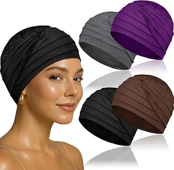 4 Pcs Chemo Headwear for Women, Soft Cancer Headwear Elastic Cancer Hat for Hair Loss