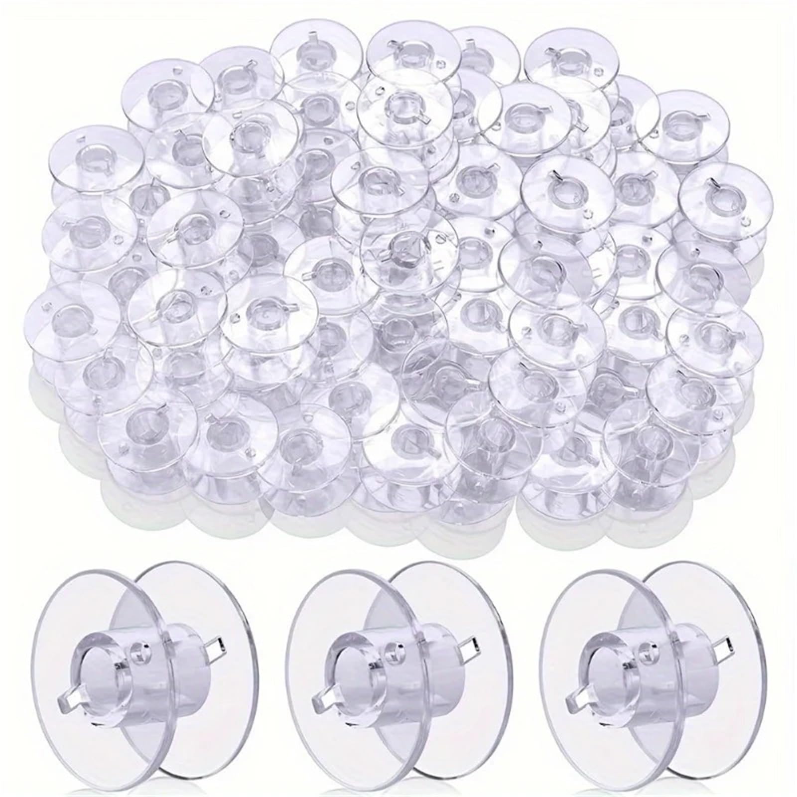 Bobinas de plástico para hilo de bordar, Bobinas de hilo 500 Uds carrete transparente máquina coser bobina plástico for el hogar