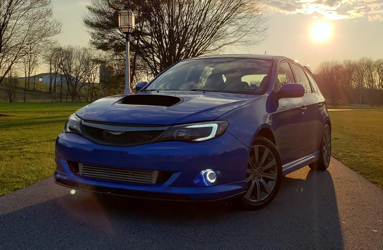 iJDMTOY Xenon White LED Daytime Running Light and Fog Lamps for 08-14 Subaru Impreza WRX/STi & 09-13 Forester - 6 XP-G LED Halo DRL & 1 10W XB-D LED Fog Light