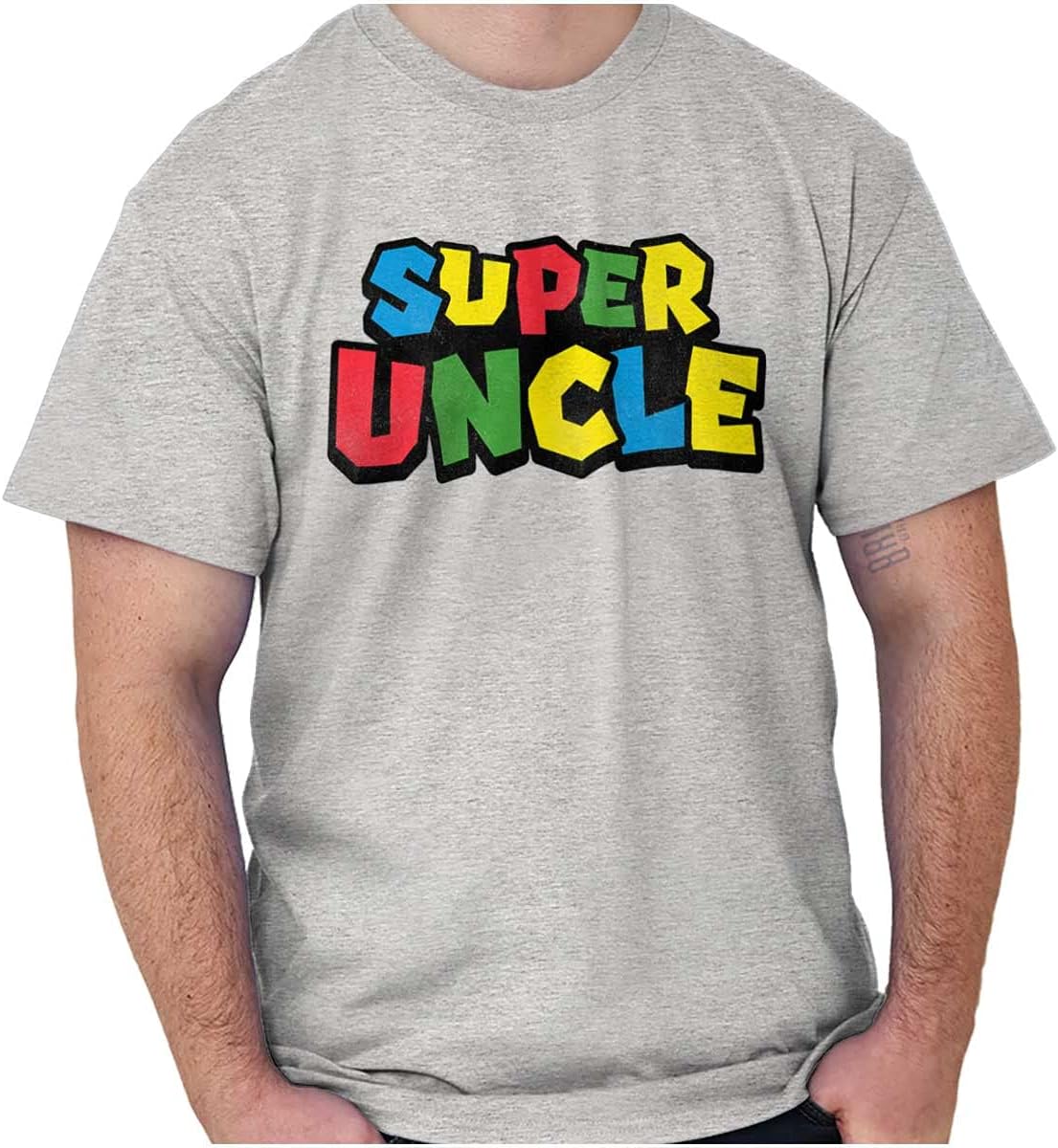 APSRA TRADERSuper Uncle Gamer Nerd Retro Geek Mens Graphic T Shirt Tees