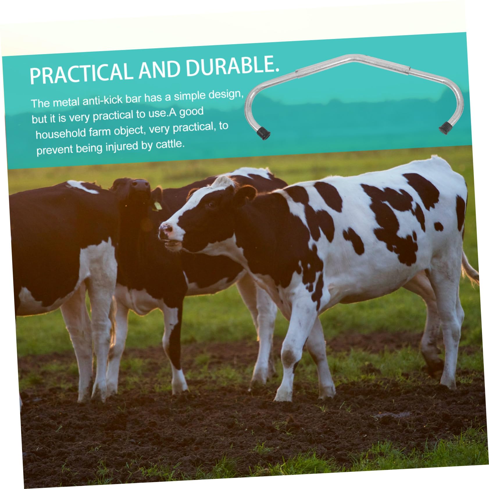 Gatuida Varilla Antipatadas Ajustable Para Ganado y Vacas, Tubo Galvanizado Resistente, Equipo Veterinario Para Granjas De Cría, Herramienta Para Manejo En Pastos, Accesorio Flexible y Duradero