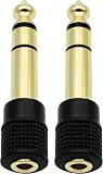 Amazon product image of Chadou Audio Adapter 6.35mm (1/4 inch) Male to 3.5mm (1/8 inch) Female Stereo Headphone Connector Gold Plated, 2 Pack