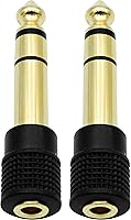 Chadou 6.35mm (1/4") Male to 3.5mm (1/8") Female Gold-Plated Stereo Audio Adapter, 2-Pack for Headphones & Pro Gear