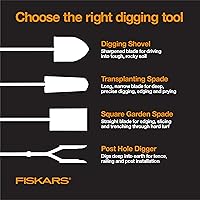 Vista 9 de Fiskars Pala de jardín de 46 pulgadas, pala plana de acero con mango ergonómico en D, pala cuadrada de hoja afilada para bordes de césped