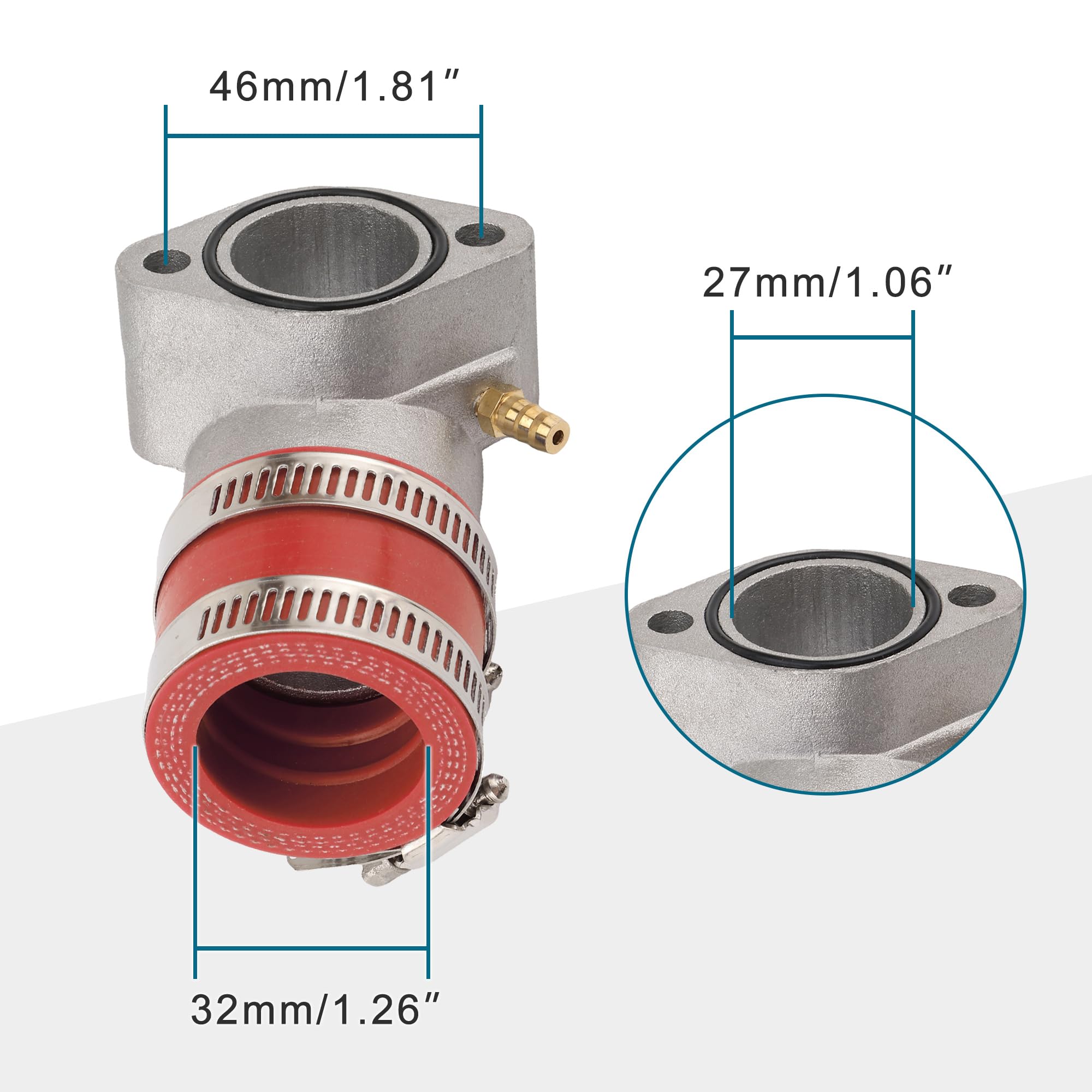 GOOFIT Tubo Di Ingresso Rosso Del Collettore Di Aspirazione Del Carburatore Del Motociclo Sostituzione per GY6 150