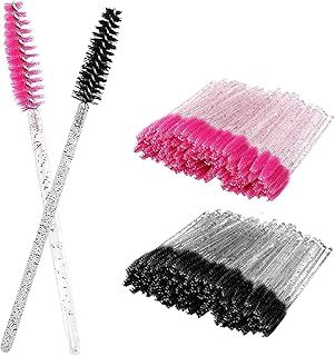 100 PCS Eyebrow Spoolies Eyelash Brushes Eyelash Spoolies Eyebrow Brush Castor Oil Brush Mascara Wands Cosmetic Makeup Tools Crystal Mascara Wands -Eyelash Extension Brush Applicator