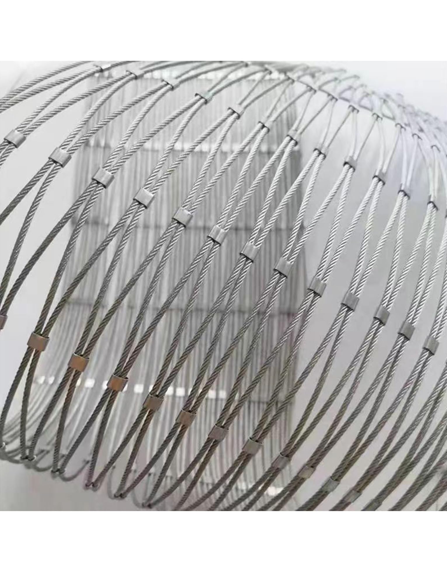 Flexible Stainless Steel Rope Mesh, Safety Netting for Railings 6cm/1.5mm Solid Deer Fencing Net, High-Altitude Fall Protection Nets?Stairs, Balconies, Railings(1.2x4m/3.9x13.1ft)