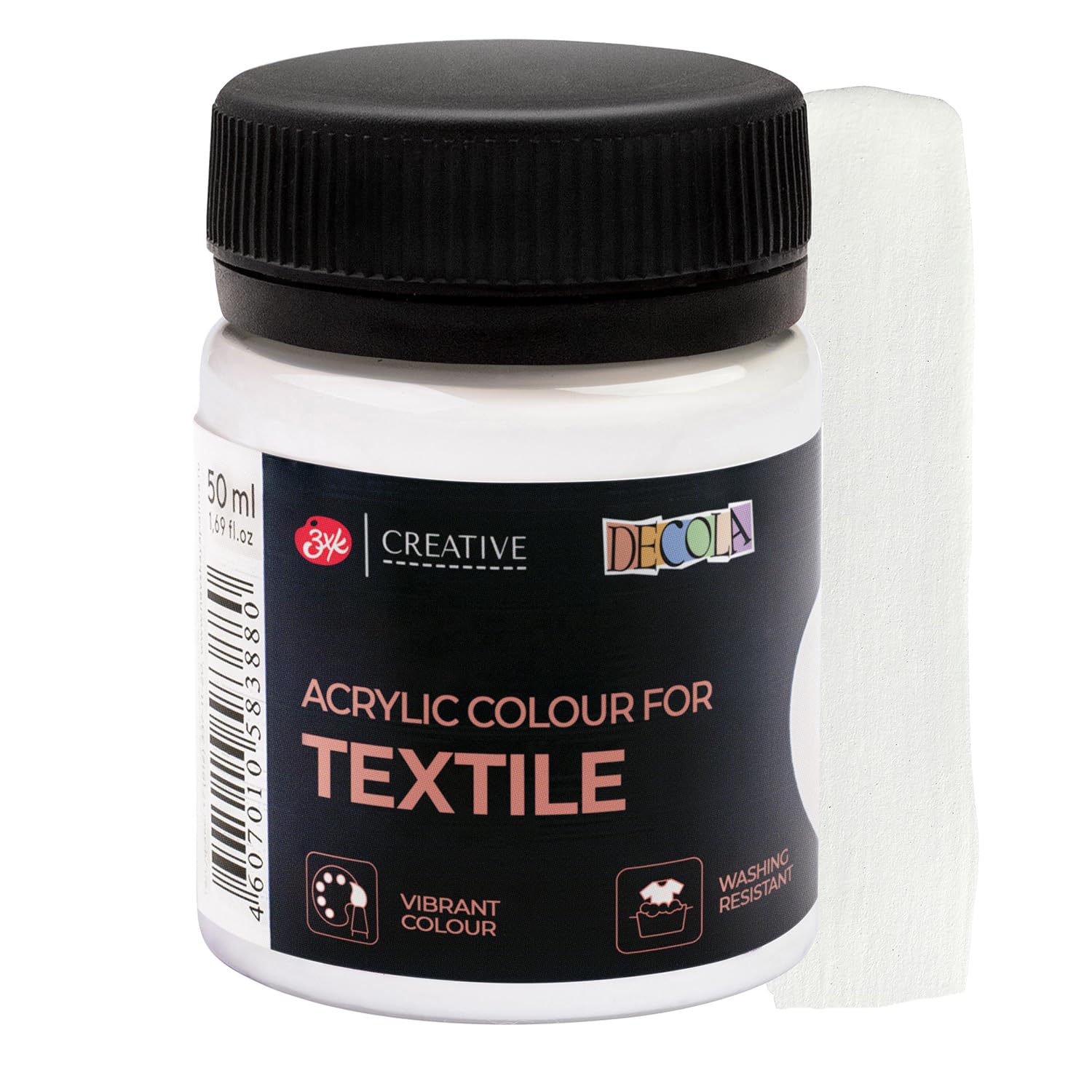 Decola - White Classic Textile Paint Colour 50ml | High Pigment Textile Colour | Made by Nevskaya Palitra