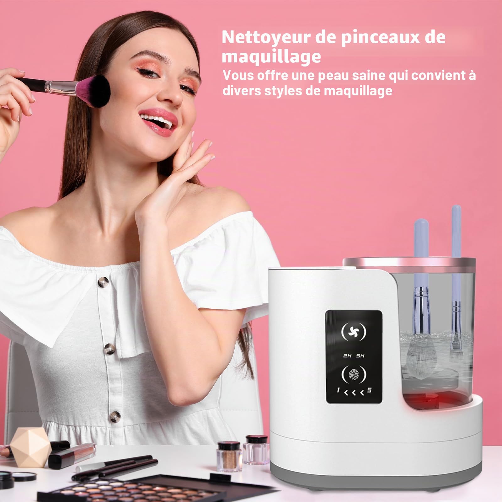 Machine électrique de nettoyage et de séchage portable, automatique, USB, outil multifonctionnel pour pinceaux de maquillage