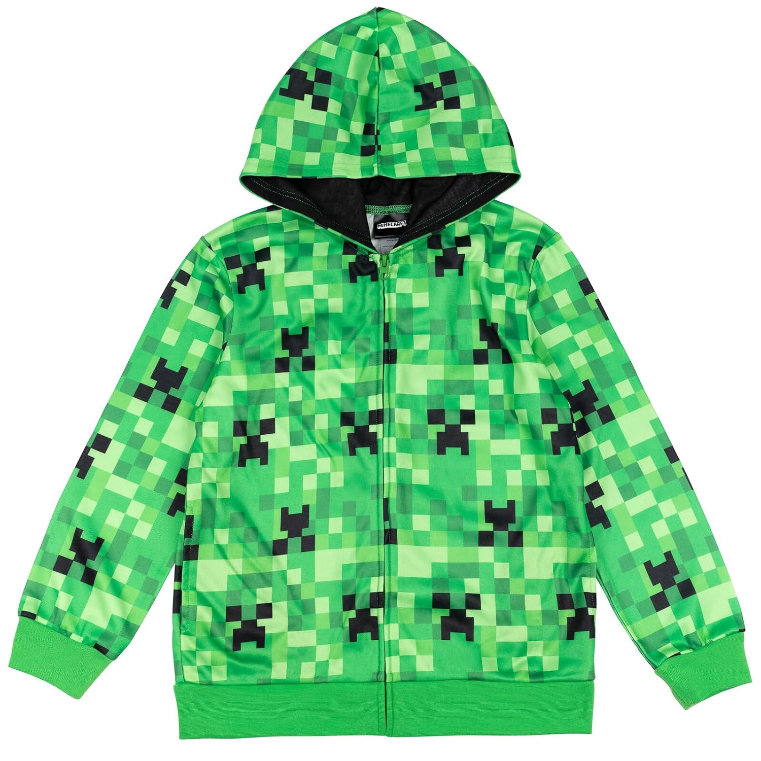Minecraft Creeper Big Boys French Terry Zip-Up Hoodie Green 14-16 - Review, Price and Buying Guide