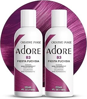 Adore Semi-Permanent Haircolor #083 Fiesta Fuchsia 4 Ounce (118ml) (2 Pack)