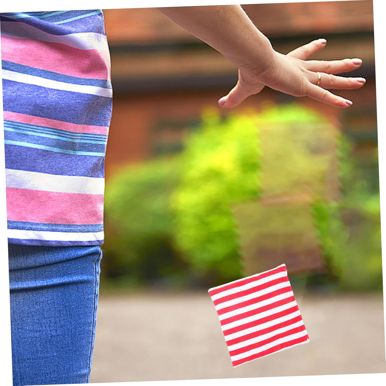 4pcs Boys and Girls Bean Bag Toss Game Fun Toss Toy for Boy Girl Canvas Design American Flag Pattern for Parties and Family Activities