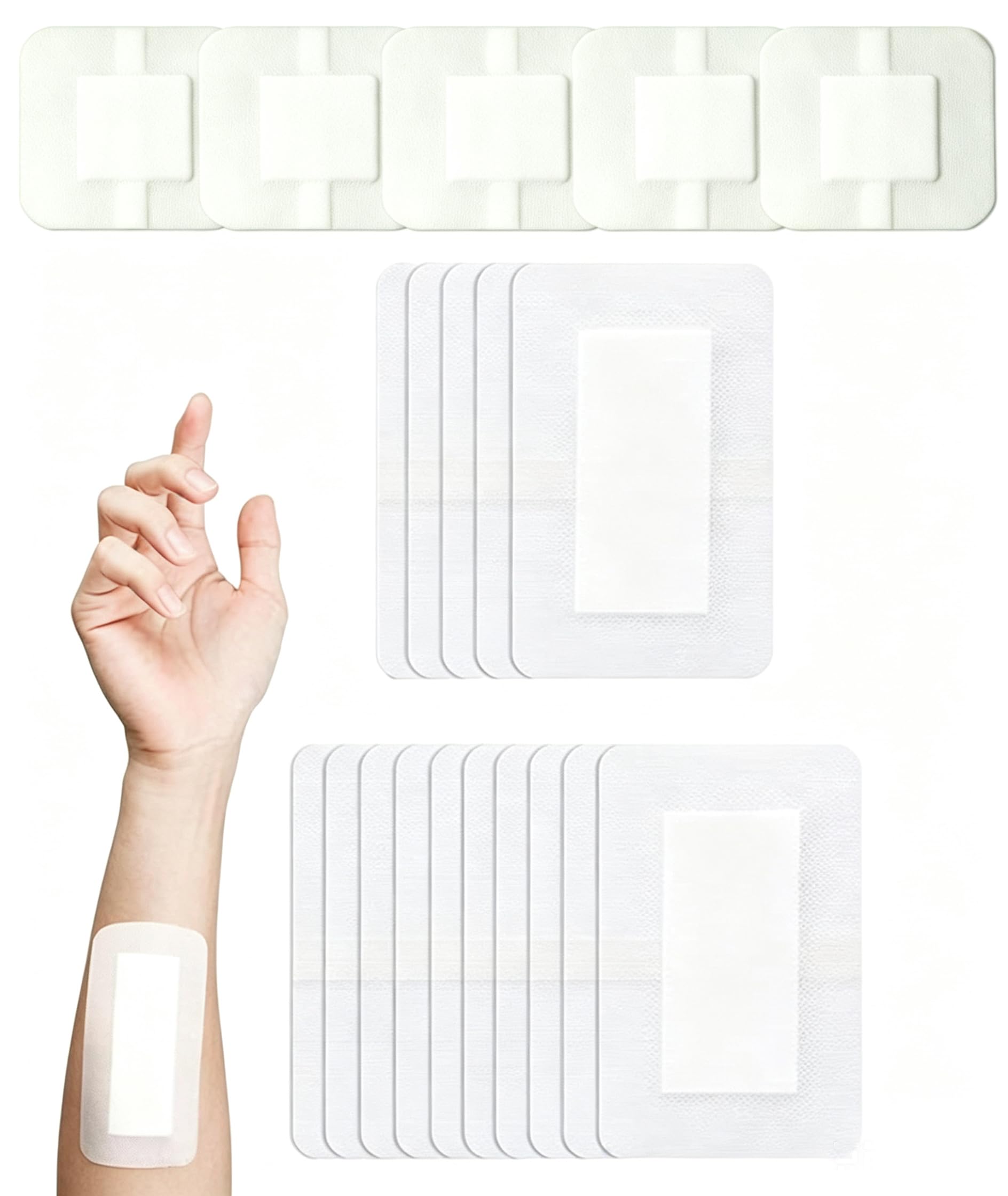 20Pcs Waterproof Bandage,Band Aid Washproof,Bed Sore Patches 2 Sizes for Wound Care-image-29