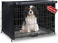 Vista 10 de Funda impermeable para jaula de perro de 24 pulgadas, para protección en exteriores e interiores, duradera, resistente al viento, ajuste universal