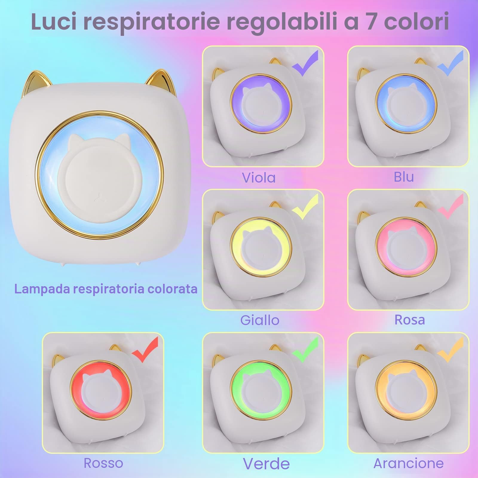 GuKKK Mini Stampante Fotografica, Mini Stampante Termica con LED colorati, Stampante Fotografica Istantanea Portatile, Mini Stampante Termica Bluetooth Ricarica USB, per Note, Diario, Elenco