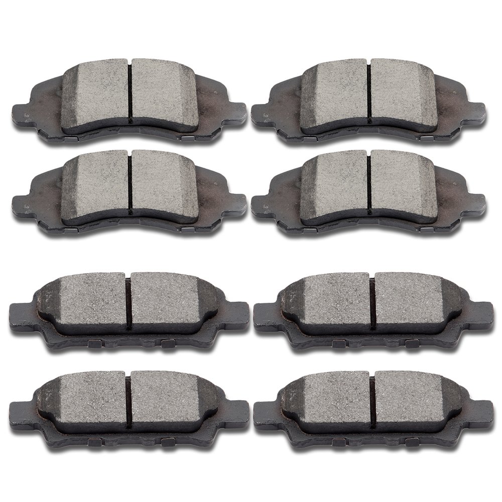 cciyu D1285 D1037 Front Rear Ceramic Brake Pads Kits 8pcs fit For Chrysler 200,Sebring,08-14 For Dodge Avenger,07-12 For Dodge Caliber,07-17 For Jeep Compass,Patriot,04-06,08-17 For Mitsubishi Lancer