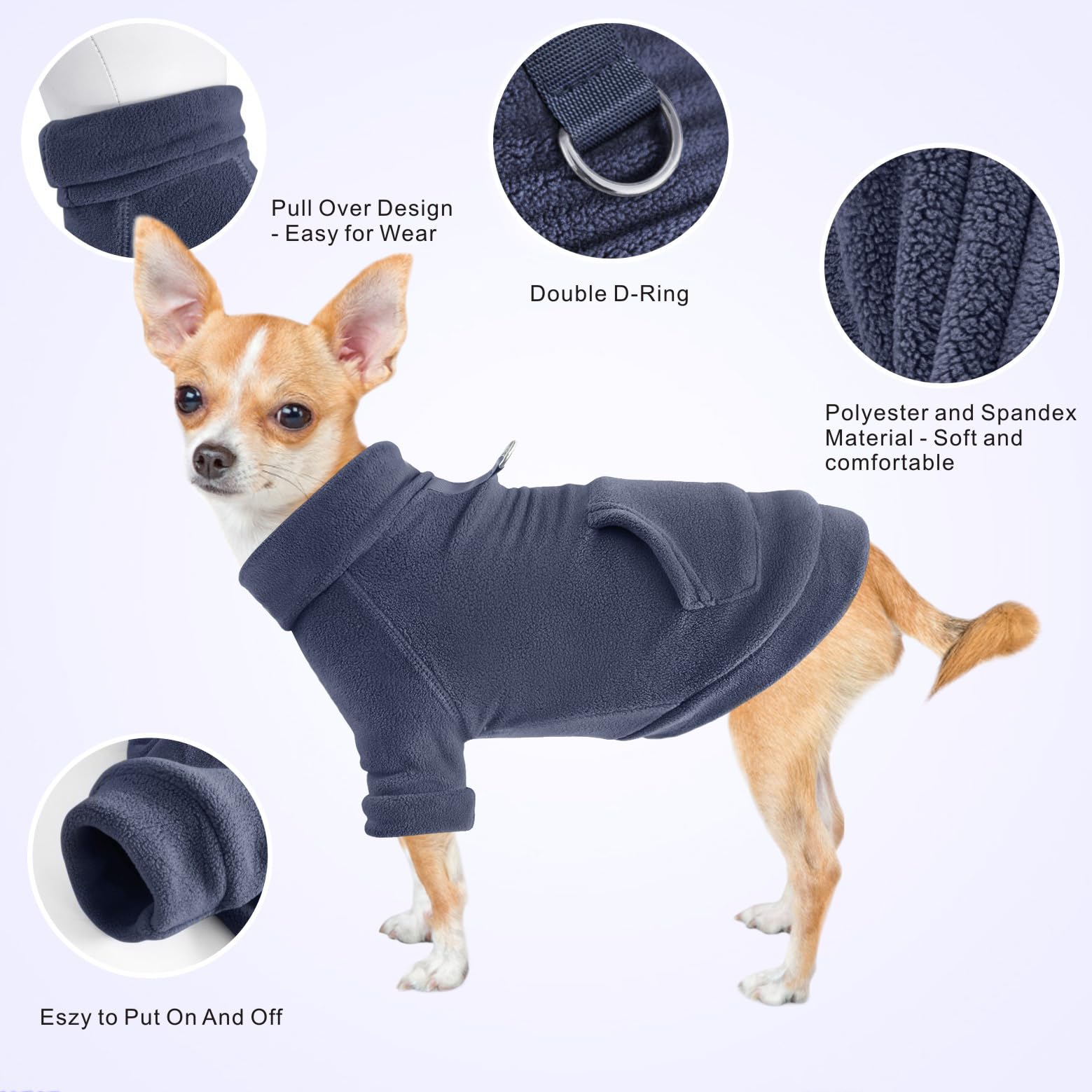 Abrigo Perro Ropa Perros,Sudadera con Capucha para Perros Chaqueta Térmica para Mascotas Sudadera de Algodón Ropa para Perros con Bolsillo Sudadera (2PCS Rosa&Morado