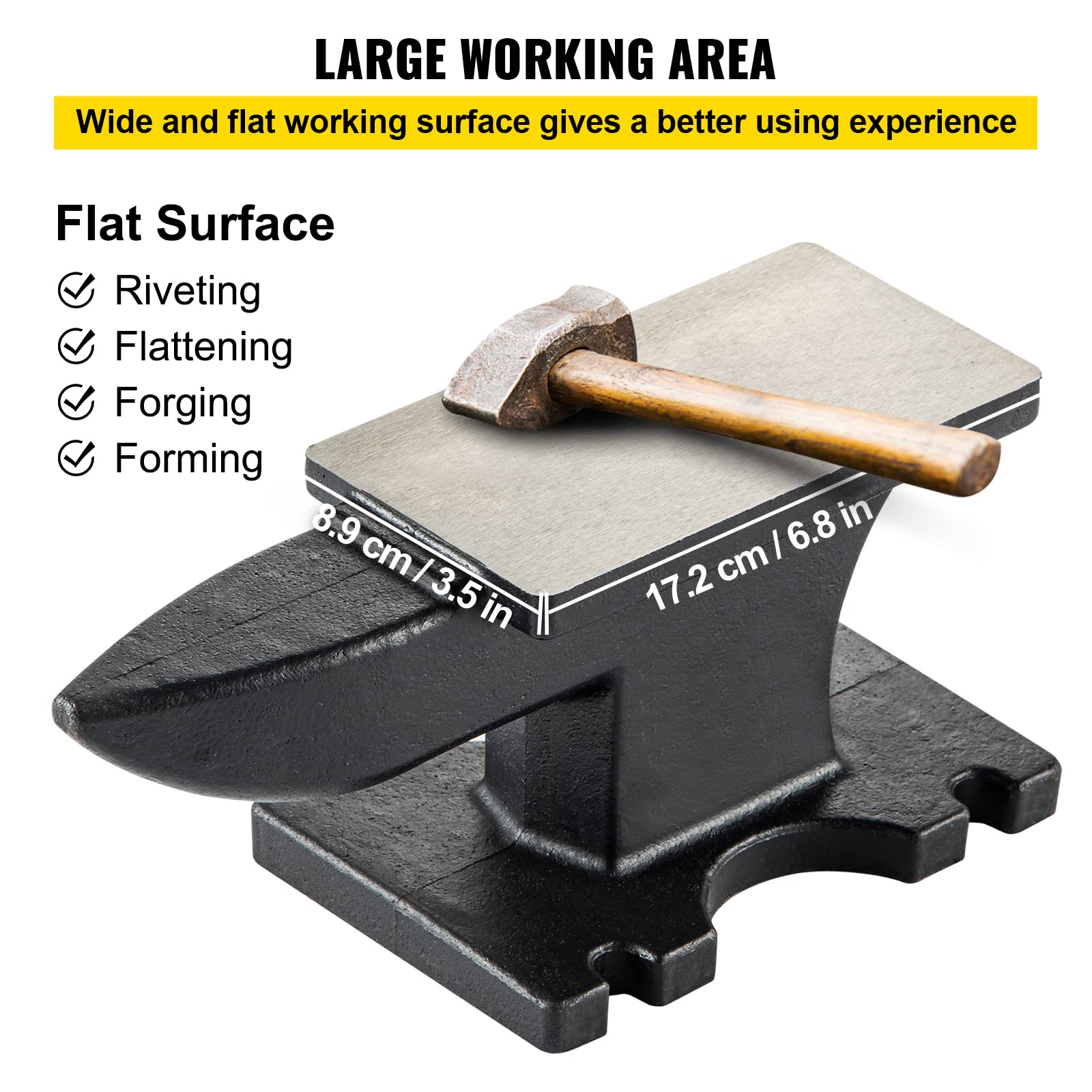 VEVOR Yunque de Hierro Fundido 25lbs/11kg - Mini Yunque Cuerno 29 x 12 x 14,1 cm - Del Banco de Metal 209HB