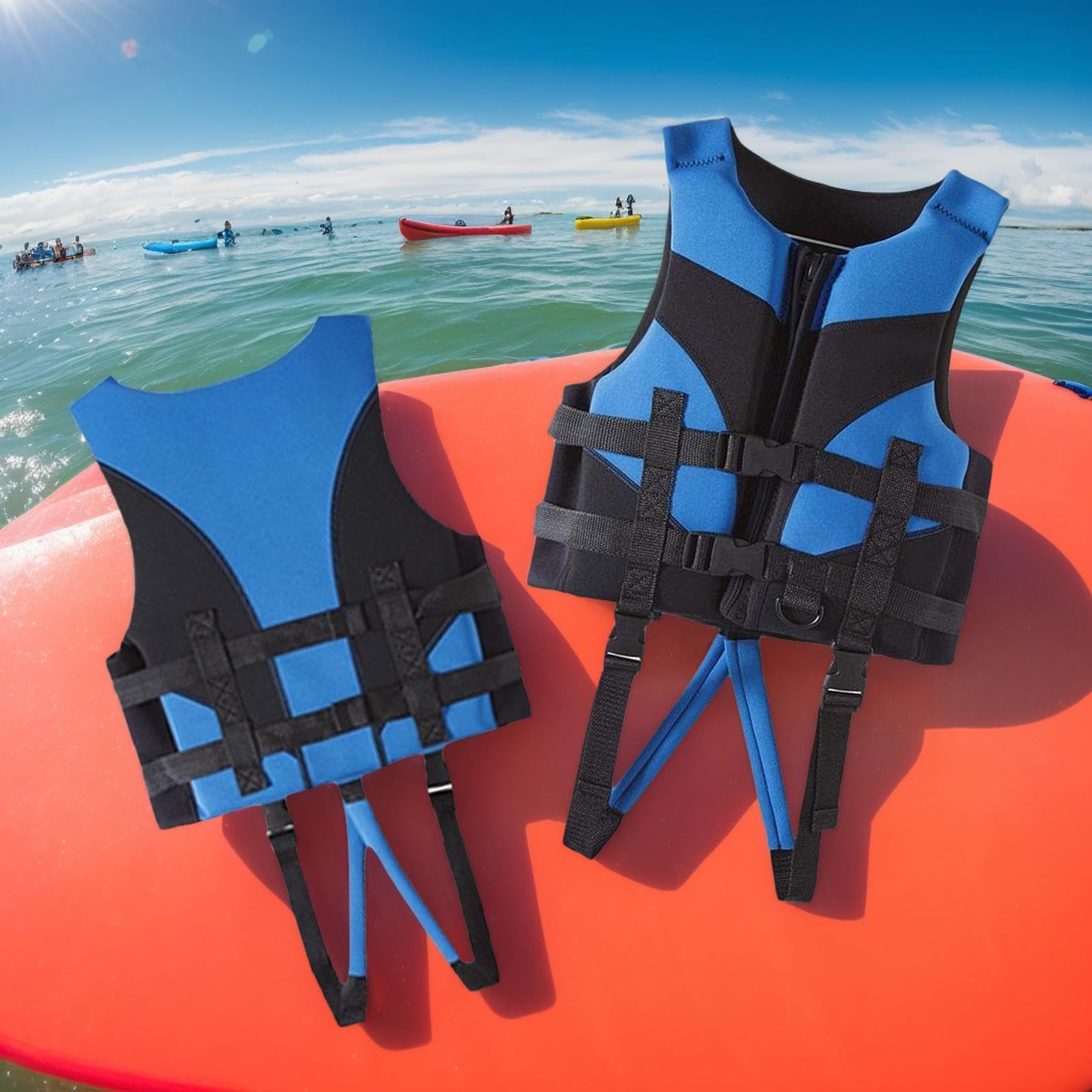 Gilet de natation réglable, léger et sûr pour les sports nautiques, les plages, les cours, les promenades en bateau, les parcs aquatiques, les lacs et la pêche