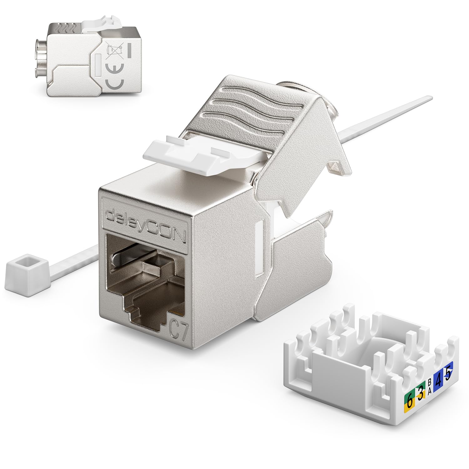 Hb Digital 1 Port CAT 7 Netwerkcontactdoos Inbouw RAL9010 1x Keystone Rj45 Module Lan Ethernet Bus Inbouwbus Voor 5e 6 6a Max 10 Gbit S Stp Zuiver Wit 1188910317