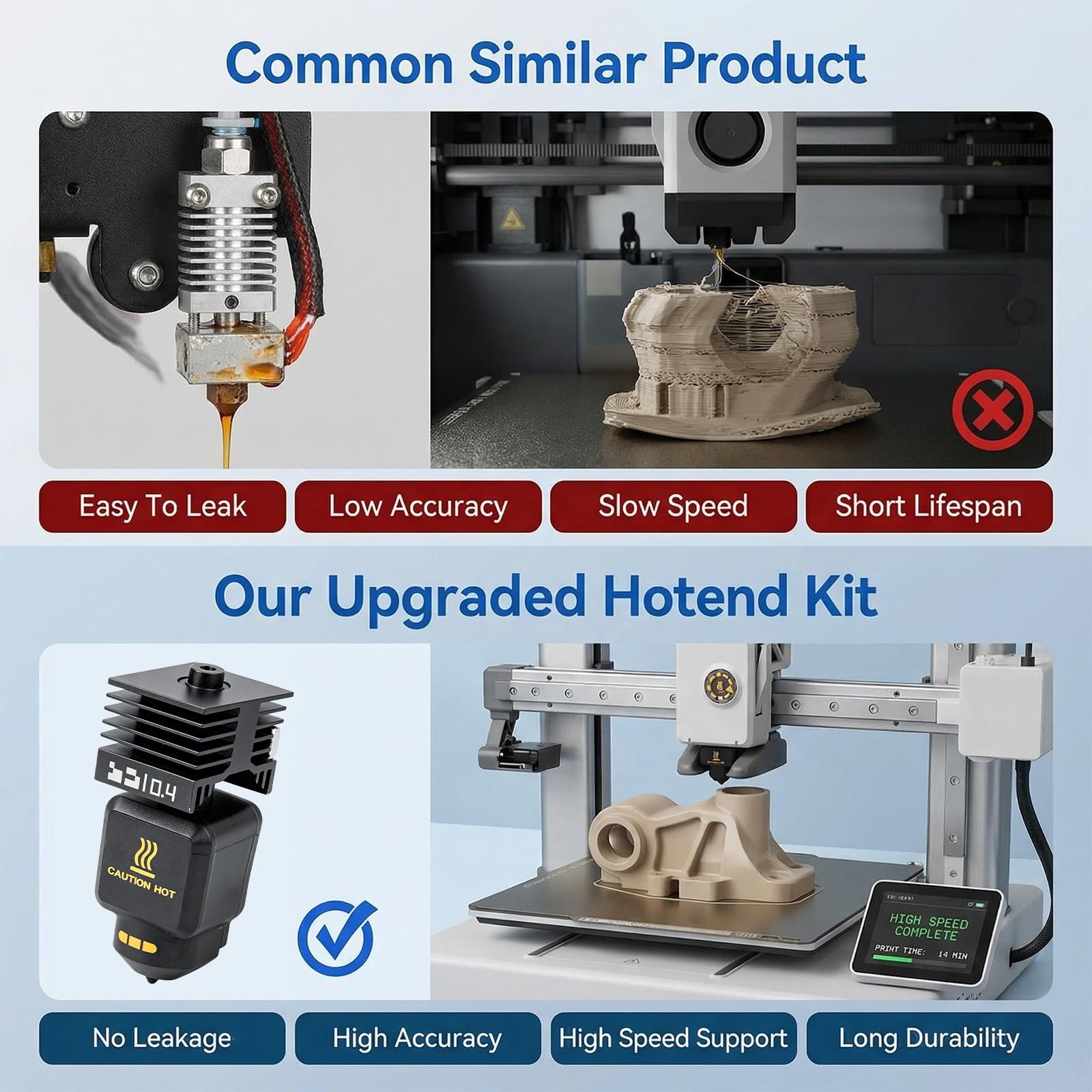 2er-Pack Aufgerüstetes 0,4 mm Hotend-Kit für Bambu Lab P2S, Inklusive Gehärteter Stahl-Düse Und Elektroplattierter Heizblock Mit 4 Silikon-Socken, 3D-Drucker-Zubehör kompatibel mit Bambu La