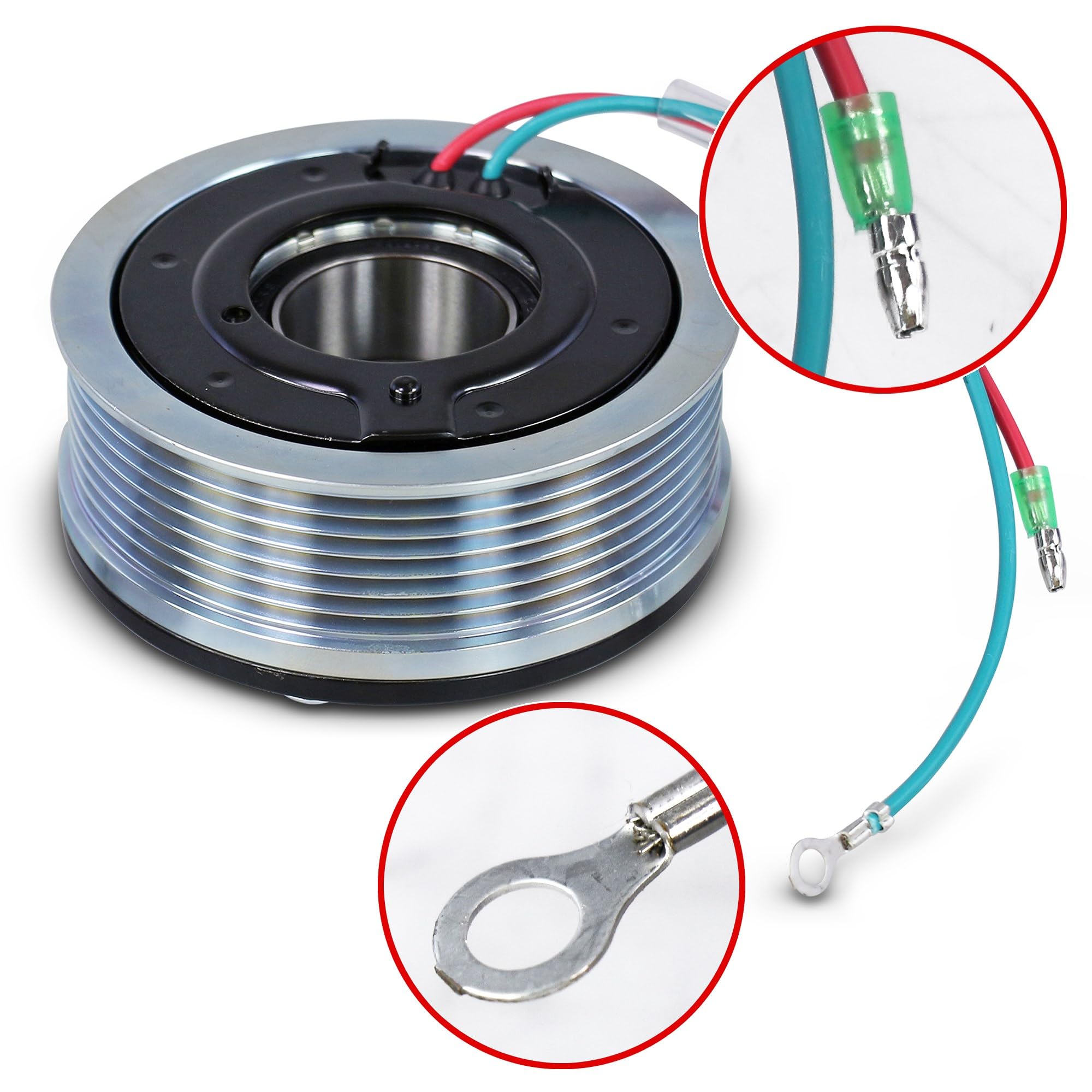 BESTPRICE 1x Polea con cojinete, 1x solenoide con enchufe, 1x placa de presión, COMPATIBLE CON - HONDA CI6C 8 Hatchback (FN, FK), CI6C 8 Notchback (FD, FA), CR-V 3 (RE_), FR-V (BE)