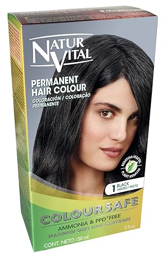 Tinte permanente para el cabello, coloración permanente para el cabello. Sin amoníaco, resorcinol, parabenos o PDD. (~1 cabello negro)