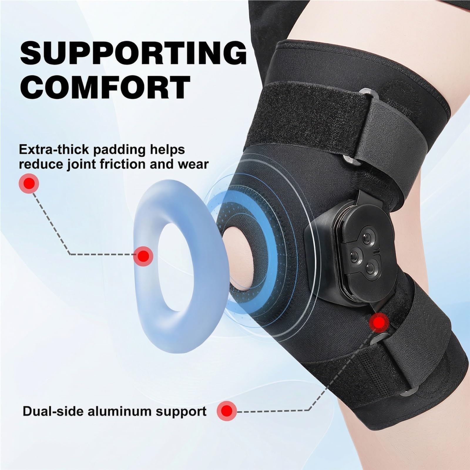 Kniebandage mit Gelenkschienen Kniestütze zur Stabilisierung bei Meniskusriss Kreuzbandriss ACL Entlastung Knieschoner Verstellbar Kniegelenkbandage für Sport Wandern Laufen HerrenDamen(XL)