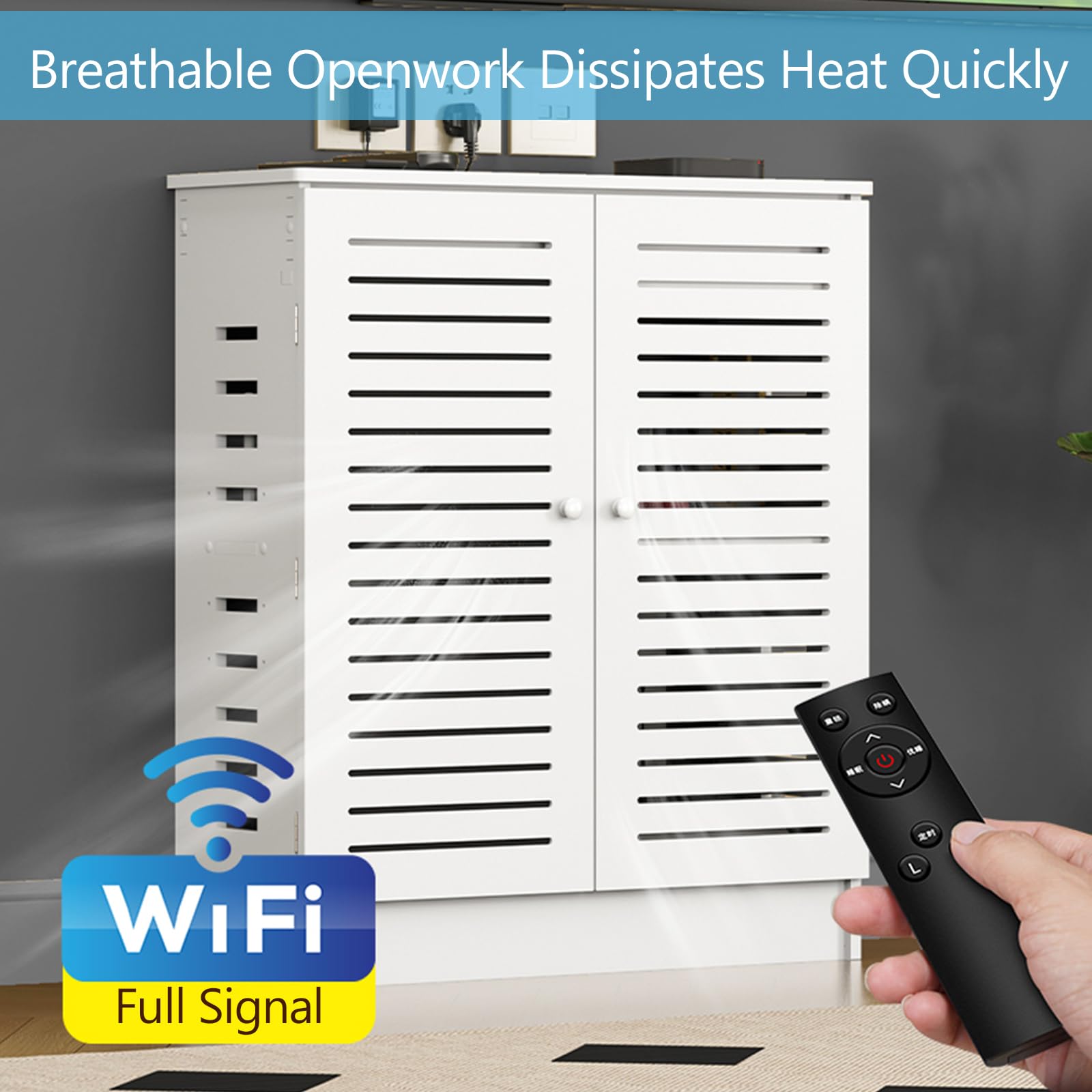 Armoire de rangement routeur WiFi, organisateur en PVC pour modem, TV Box et appareils multimédias, système de gestion des câbles pour une maison sans encombre et performances Internet améliorées