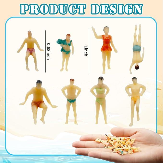 Hiawbon 30 Piezas Figuras Miniatura Playa Bikini 1:75 miniatura 2