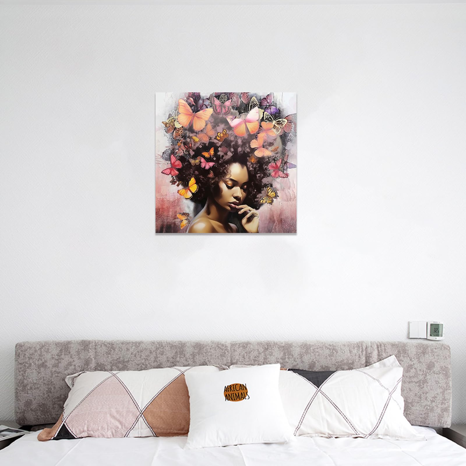 Yinaa Decor Astratta Donne Africane Pittura di Arte della Parete Immagini 3 Pannello Figura Poster e Stampe per Soggiorno Decorazione della Casa 45x90 cmx3 pz Senza Cornice