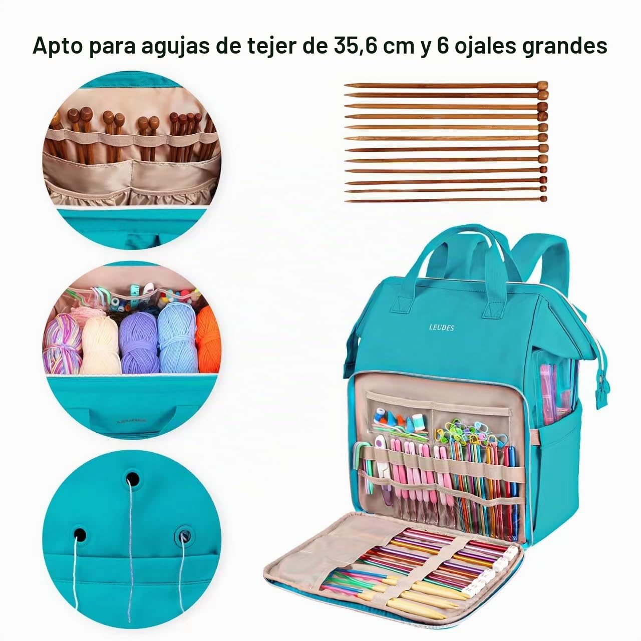 Leudes Mochila para tejer para mujer (paquete de 1)