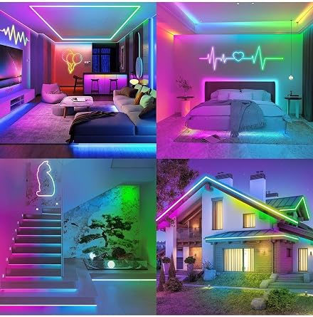 RGB Akıllı Pıxel Neon Led Kumandalı Sese Duyarlı Animasyonlu USB ve App Uyumlu 5 Metre [Enerji Sınıfı A]