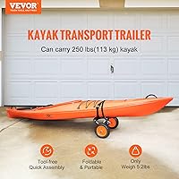 Vista 2 de VEVOR Carrito para Kayak, Capacidad de Carga de 250 libras, Carretilla Plegable para Kayak de Aluminio con Ruedas de Neumáticos Sólidos de 10