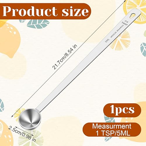 Miniatura 5 de Long Handle Measuring Spoon, 5ml Teaspoon Coffee Scoop Metal Table Spoons for Tea Milk Ice Cream Baking Cooking Dry Kitchen Gadgets