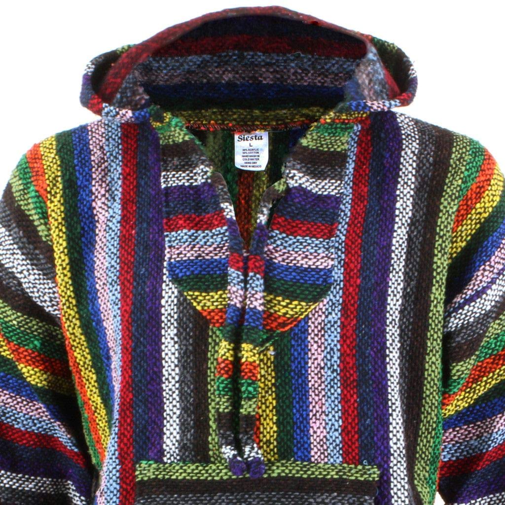 Sudadera con capucha estilo mexicano, diseño hippy, talla S, M, L, XL y XXL, color negro y rojo